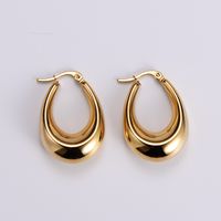 1 Pair French Style Water Droplets Plating Stainless Steel 18K Gold Plated Earrings main image 4