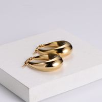 1 Pair French Style Water Droplets Plating Stainless Steel 18K Gold Plated Earrings main image 5