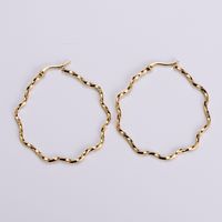 Aml Ornament Wholesale European And American Temperament Goddess Style Flower-shaped Earrings Stainless Steel 18k Gold Twisted Big Ear Ring Simple Bracelet main image 5