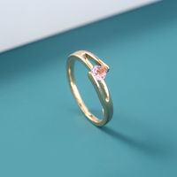 European And American Cross-border Jewelry Fashion Simple Micro-inlaid Pink Zircon Ring Accessories main image 1