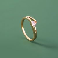 European And American Cross-border Jewelry Fashion Simple Micro-inlaid Pink Zircon Ring Accessories main image 6