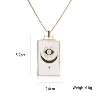 Fashion Autumn And Winter Sweater Chain Copper Plated Real Gold Dripping Oil Moon Eye Pendant Necklace main image 5