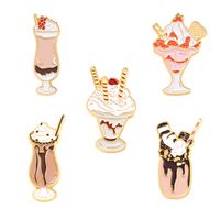 European And American New Cool Drinks Series Alloy Brooch Creative Man And Woman Cartoon Cream Ice Cream Style Badge main image 2