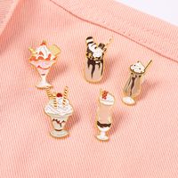 European And American New Cool Drinks Series Alloy Brooch Creative Man And Woman Cartoon Cream Ice Cream Style Badge main image 3