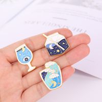 New Starry Sky Map Alloy Brooch Creative Cartoon Wine Glass Milk Cup Shape Dripping Clothes Bag Badge main image 5