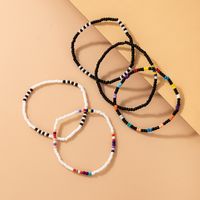 Bohemian Ethnic Style Beaded Color Beads Black And White Contrast Color Bracelet Five-piece Set main image 3