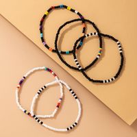 Bohemian Ethnic Style Beaded Color Beads Black And White Contrast Color Bracelet Five-piece Set main image 5