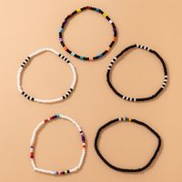 Bohemian Ethnic Style Beaded Color Beads Black And White Contrast Color Bracelet Five-piece Set main image 6