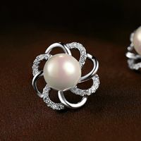 Popular Flower Earrings S925 Sterling Silver Pearl Earrings Wholesale main image 6