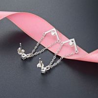 Koreanische Mode Lange Diy Perlen Ohrringe S925 Silber Eingelegte Muschel Perlen Englische Buchstaben V Ohrringe Ohrringe Frauen main image 4