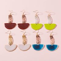 Wholesale Retro Multicolor Fan-shaped Earrings Nihaojewelry sku image 1