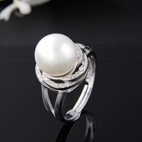 S925 Silver Shell Beads Ring Live Mouth Retractable Elegant Noble Fashion Jewelry main image 3
