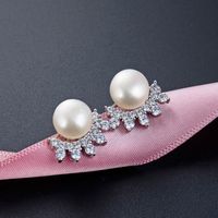 Pearl S925 Silver Stud Earrings All-matching Elegant Temperamental Fairy Fashion Girls Ear Rings Cross-border Hot Sale Popular Products main image 1
