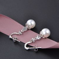 S925 Sterling Silver Long Pearlmicro-inlaid Zircon Shell Beads Earrings main image 4