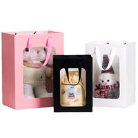 Open Window Transparent Gift Bag Teacher's Day Will Sell Paper Bag Flowers Gift Bag Packaging Hand Gift Window Handbag main image 2