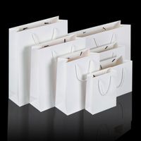 Handbag Paper Bag Thickening White Card Paper Bag Gift Bag Private Kraft Paper Bag main image 4