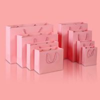 Rosa Papiertüte, Weiße Karte, Geschenk, Kraft Papiertüte, Maßge Schneiderte Kleidungs Verpackungs Tasche, Einkaufs Kraft Papier, Einkaufstasche, Hersteller main image 1