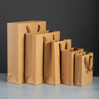 Vertical Large Kraft Paper Bag Tote Bag Takeaway Packaging Gift Clothing Store Milk Tea Shop Paper Bag main image 1