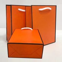 Handbag Carrying Bag Orange White Cardboard Jewelry Gift Bag Paper Bag Packaging main image 1