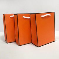 Handbag Carrying Bag Orange White Cardboard Jewelry Gift Bag Paper Bag Packaging main image 3