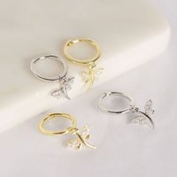 Yhe0136 Europe And America Cross Border   Hot Sale S925 Sterling Silver Dragonfly Earclip Earrings Dragonfly Stud Earrings main image 4