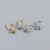 S925 Silver Geometric Mixed Color Zircon Simple Earrings main image 1