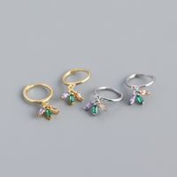 S925 Silver Geometric Mixed Color Zircon Simple Earrings main image 2