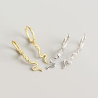 Yhe0229 Yihua European And American Entry Lux S925 Sterling Silver Ins Golden Snake-shaped Earclip Earrings Versatile Earrings main image 1