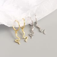 Yhe0229 Yihua European And American Entry Lux S925 Sterling Silver Ins Golden Snake-shaped Earclip Earrings Versatile Earrings main image 4