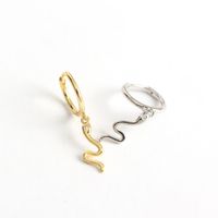 Yhe0229 Yihua European And American Entry Lux S925 Sterling Silver Ins Golden Snake-shaped Earclip Earrings Versatile Earrings main image 6