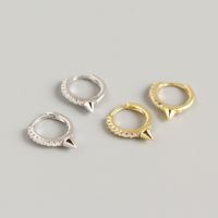 S925 Sterling Silver Geometric Rivet Punk Style Diamond Earrings main image 1