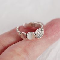 Korea New S925 Sterling Silver Geometric Retro Medal Stitching Personality Ring main image 3
