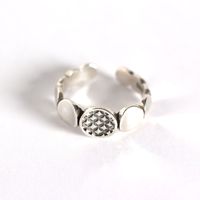 Korea New S925 Sterling Silver Geometric Retro Medal Stitching Personality Ring main image 6