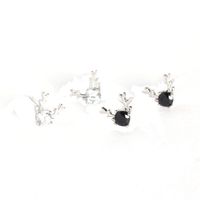 Fashion Antler Earrings S925 Silver Simple Christmas Elk Diamond Zircon Earrings main image 5