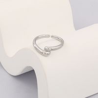 Korean S925 Silver Retro Simple Cross Interwoven Fashion Open Ring main image 1