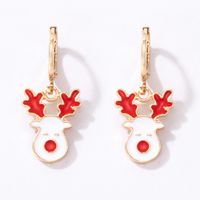 Cross-border Holiday New Products Christmas Wreath Dripping Earrings Geometric Bow Earrings sku image 2