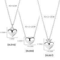Koreanische Herzform S925 Silberhalskette Großhandel main image 4
