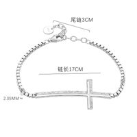 Sl006 Koreanische Version S925 Silber Armband Weibliches Temperament Mode Textur Textur Kreuz Armband Persönlichkeit Armband main image 3