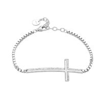 Sl006 Korean Style S925 Silver Bracelet Women's Graceful And Fashionable Texture Cross Bracelet Personality Hand Jewelry main image 6