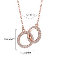 Korean Female Design Full Diamond Double Ring Pendant S925 Silver Necklace Wholesale main image 5