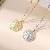 Korean Portrait Medusa Medal Tag S925 Silver Necklace Wholesale main image 2