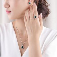 Jewelry Necklace Set Fashion 925 Silver Colored Opening Ring Earrings Jewelry Wholesale main image 3