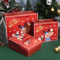 New Christmas Gift Bag David's Deer Snowman Handbag Christmas Gift Box Christmas Eve Gift Set Box In Stock Wholesale main image 2