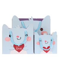 Korean Cartoon Gift Bag Creative Handbag Gift Bag White Card Paper Bag Gift Packaging Bag main image 3