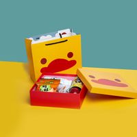 علبة هدايا الكرتون الإبداعية Little Yellow Duck ، حقيبة هدايا ، صورة كرتونية لطيفة ، هدايا عيد الأطفال المحمولة main image 5