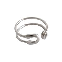 S925 Sterling Silver Simple Pin Female Ring Personality Opening Silver Ring main image 6