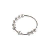 Korean Sterling Silver Ring Simple Geometric Beaded Round Bead Female Ring main image 6