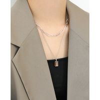 Korean Geometric Chain Clavicle S925 Sterling Silver Necklace Female main image 4