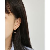 Korean S925 Sterling Silver New Simple Temperament O-shaped Earrings Wild Earrings main image 5