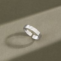 Korean S925 Sterling Silver Fashion Personality Simple Glossy Ring Open Ring Wholesale main image 3